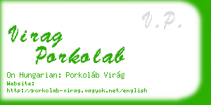 virag porkolab business card